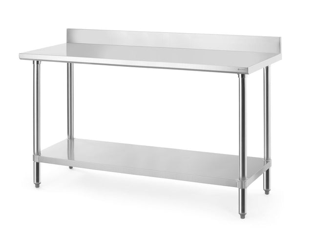 HENDI Arbeitstisch mit Aufsatz – Budget Line – 1600 × 600 × H 950 mm – Produktansicht