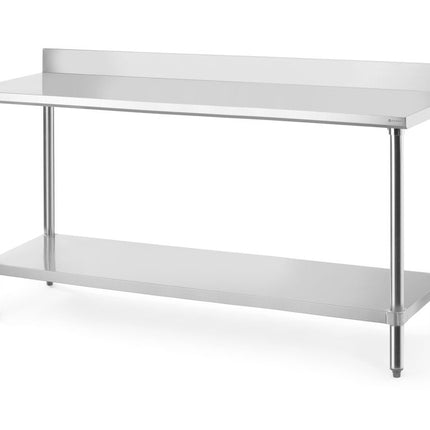 HENDI Arbeitstisch mit Aufsatz – Budget Line – 1200 × 600 × H 950 mm – Produktansicht