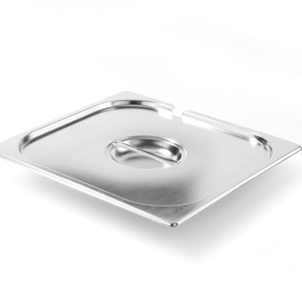 HENDI Deckel für GN-Behälter mit Löffelaussparung – Profi Line PLUS – GN 1/3 – Silber – 325 × 176 mm  – Produktansicht