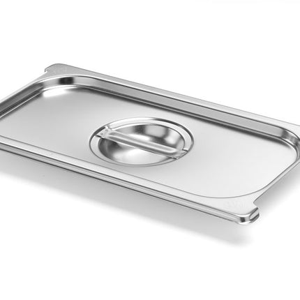 HENDI Deckel für GN Behälter mit Griffaussparung – Profi Line PLUS – GN 1/3 – Silber – 325 × 176 mm  – Produktansicht
