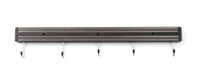 HENDI Messermagnetleiste mit Haken – 5 Haken – 470 mm – Produktansicht