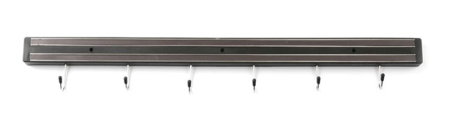 HENDI Messermagnetleiste mit Haken – 6 Haken – 620 mm – Produktansicht