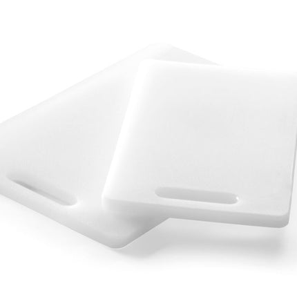 HENDI Schneidbrett mit Griff – Weiß – 250 × 150 mm – Rechteckig – Produktansicht