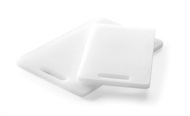 HENDI Schneidbrett mit Griff – Weiß – 250 × 150 mm – Rechteckig – Produktansicht