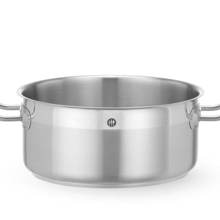 HENDI Kochtopf –  niedrig - ohne Deckel – Profi Line – 4 – 7 l – Rund – Ø 240 × H 105 mm – Produktansicht