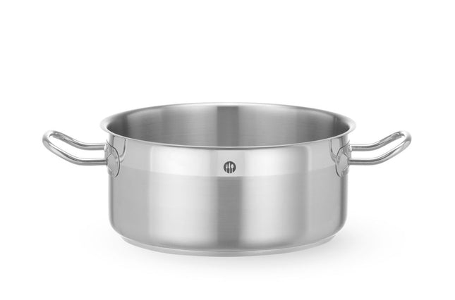 HENDI Kochtopf –  niedrig - ohne Deckel – Profi Line – 4 – 7 l – Rund – Ø 240 × H 105 mm – Produktansicht