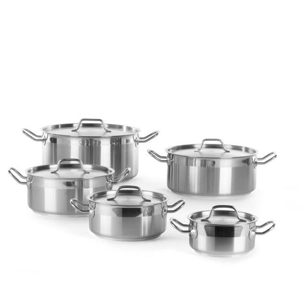 HENDI Kochtopf – niedrig - mit Deckel – Profi Line – 2.8 l – Ø 200 × H 90 mm – weitere Produktansicht