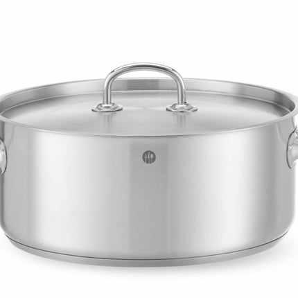 HENDI Topf niedrig - mit Deckel – Kitchen Line – 7.3 l – Ø 280 × H 120 mm – Produktansicht