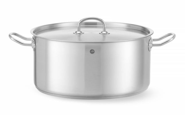 HENDI Topf niedrig - mit Deckel – Kitchen Line – 11.9 l – Ø 320 × H 150 mm – Produktansicht