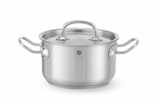 HENDI Kochtopf – mittel - mit Deckel – Kitchen Line – 1.8 l – Ø 160 × H 95 mm – Produktansicht