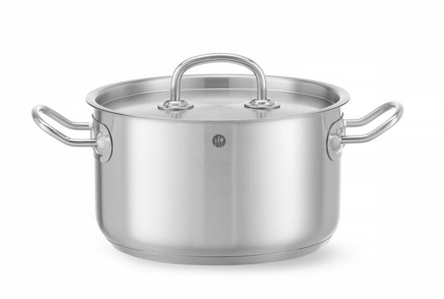 HENDI Kochtopf – mittel - mit Deckel – Kitchen Line – 3.5 l – Ø 200 × H 115 mm – Produktansicht