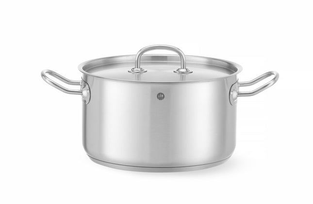 HENDI Kochtopf – mittel - mit Deckel – Kitchen Line – 6 l – Ø 240 × H 135 mm – Produktansicht