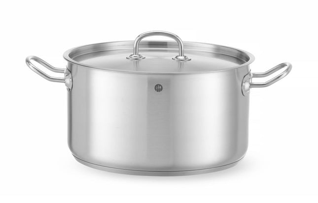 HENDI Kochtopf – mittel - mit Deckel – Kitchen Line – 9.5 l – Ø 280 × H 155 mm – Produktansicht