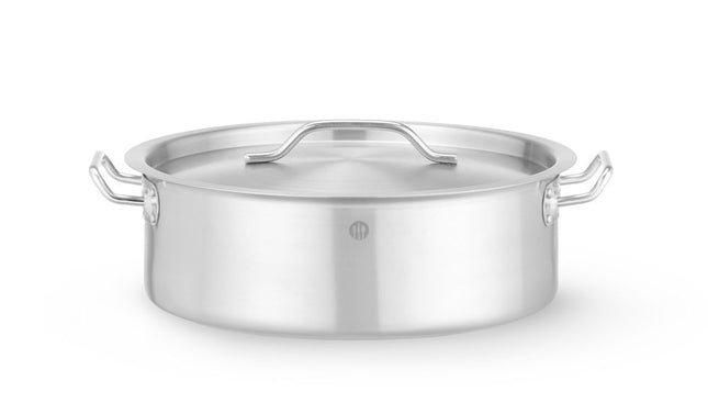 HENDI Kochtopf –  niedrig - mit Deckel – 8 – 5 l – Rund – Ø 320 × H 110 mm – Produktansicht