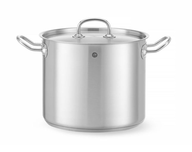 HENDI Kochtopf – hoch - mit Deckel – Kitchen Line – 9 l – Ø 240 × H 200 mm – Produktansicht