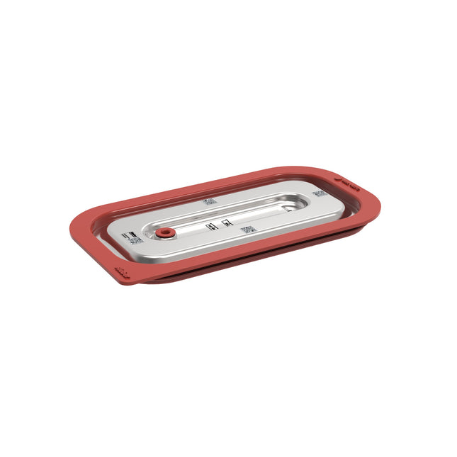 Rieber vaculid® Deckel 1/3 rot 4x QR-Code – Perspektivansicht