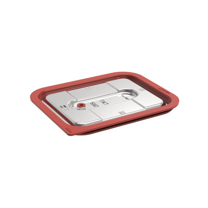 Rieber vaculid® Deckel 1/2 rot 4x QR-Code – Perspektivansicht