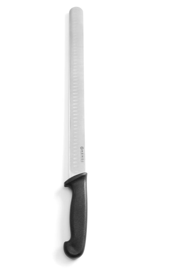 HENDI Schinken- / Lachsmesser – Schwarz – 490 mm – Produktansicht