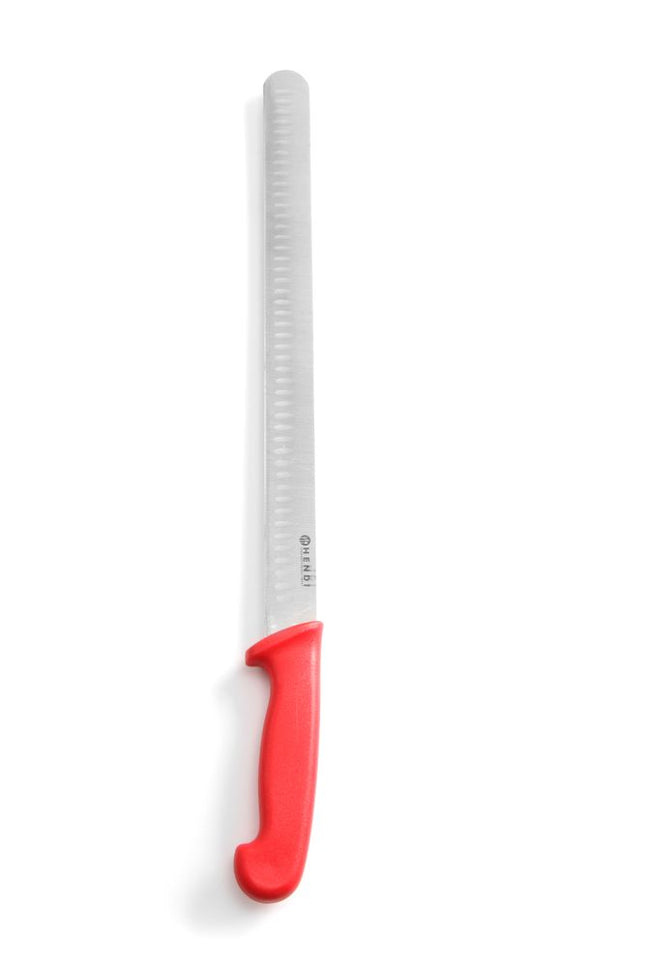 HENDI Schinken- / Lachsmesser – Rot – 490 mm – Produktansicht