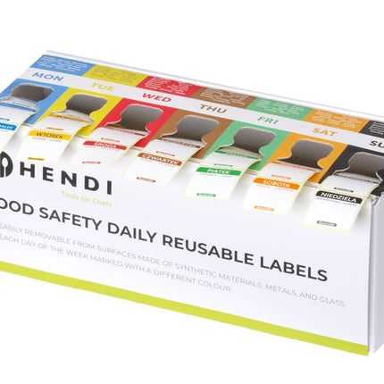 HENDI Set Lebensmittelsicherheitsetiketten – 240 × 80 × H 100 mm – Produktansicht