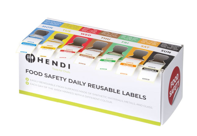 HENDI Set Lebensmittelsicherheitsetiketten – 240 × 80 × H 100 mm – Produktansicht