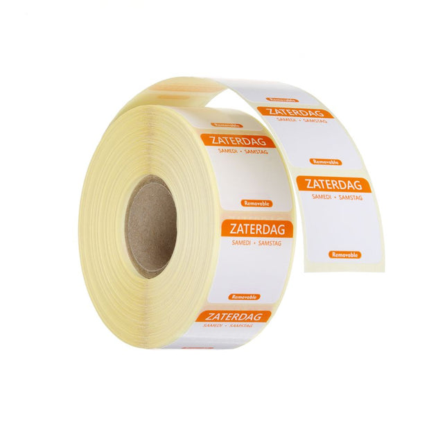 HENDI Täglich anwendbare Lebensmittelsicherheitsetiketten – Samstag – Orange – 25 × 25 mm – 1000 Stück – Produktansicht