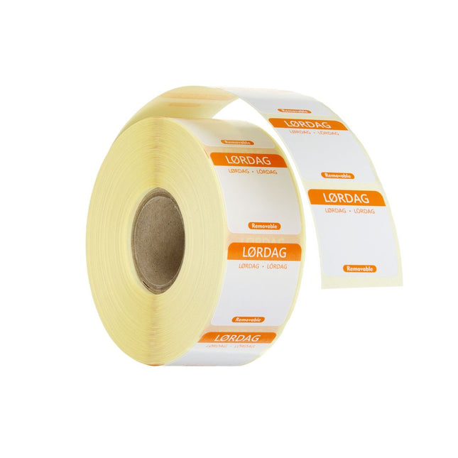 HENDI Täglich anwendbare Lebensmittelsicherheitsetiketten – Samstag – Orange – 25 × 25 mm – 1000 Stück – Produktansicht