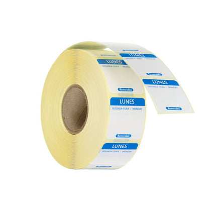 HENDI Täglich anwendbare Lebensmittelsicherheitsetiketten – Blau – 25 × 25 mm – 1000 Stück – Produktansicht