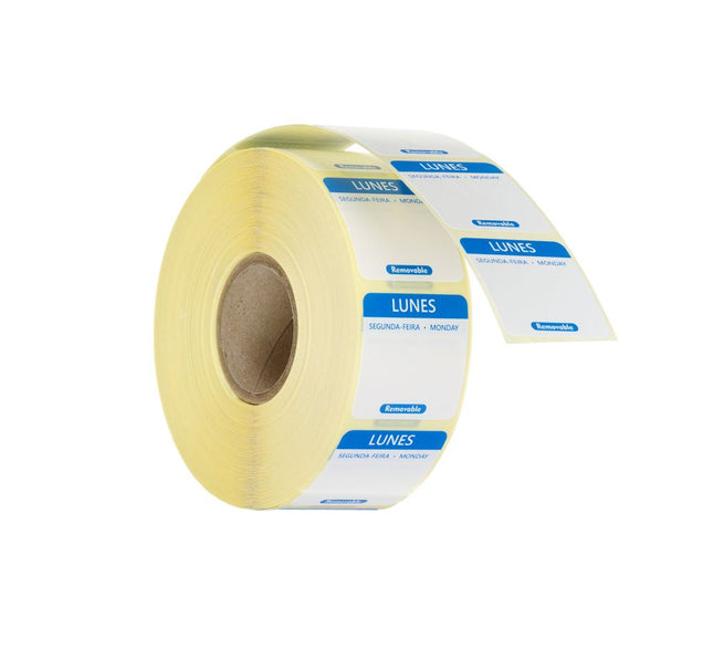 HENDI Täglich anwendbare Lebensmittelsicherheitsetiketten – Blau – 25 × 25 mm – 1000 Stück – Produktansicht