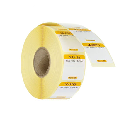 HENDI Täglich anwendbare Lebensmittelsicherheitsetiketten – Gelb – 25 × 25 mm – 1000 Stück – Produktansicht