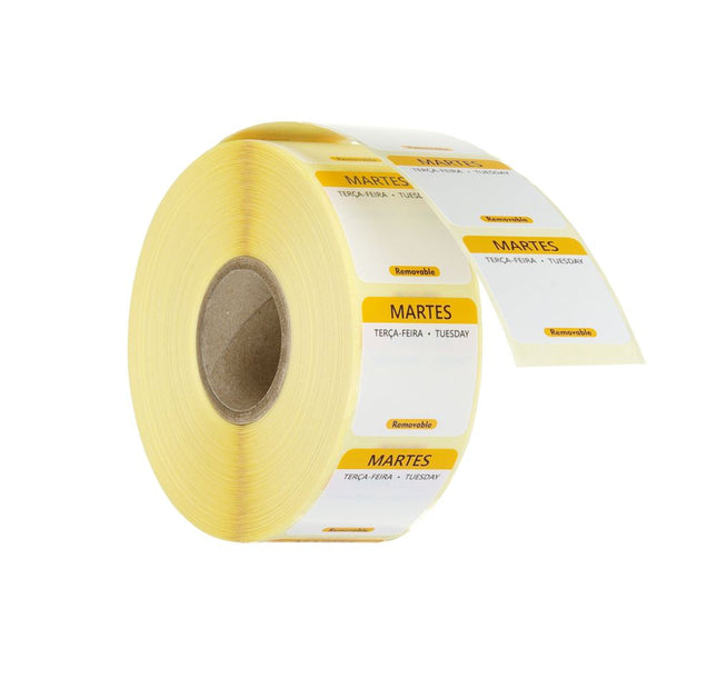 HENDI Täglich anwendbare Lebensmittelsicherheitsetiketten – Gelb – 25 × 25 mm – 1000 Stück – Produktansicht