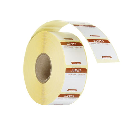 HENDI Täglich anwendbare Lebensmittelsicherheitsetiketten – Donnerstag – Braun – 25 × 25 mm – 1000 Stück – Produktansicht