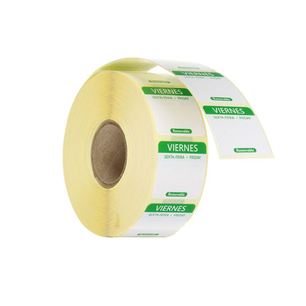HENDI Täglich anwendbare Lebensmittelsicherheitsetiketten – Grün – 25 × 25 mm – 1000 Stück – Produktansicht
