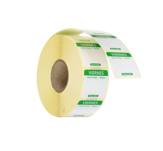 HENDI Täglich anwendbare Lebensmittelsicherheitsetiketten – Grün – 25 × 25 mm – 1000 Stück – Produktansicht