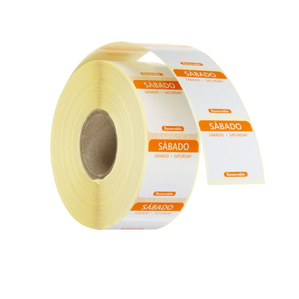 HENDI Täglich anwendbare Lebensmittelsicherheitsetiketten – Orange – 25 × 25 mm – 1000 Stück – Produktansicht