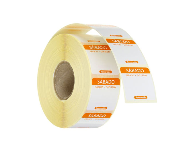 HENDI Täglich anwendbare Lebensmittelsicherheitsetiketten – Orange – 25 × 25 mm – 1000 Stück – Produktansicht