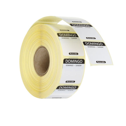HENDI Täglich anwendbare Lebensmittelsicherheitsetiketten – Schwarz – 25 × 25 mm – 1000 Stück – Produktansicht