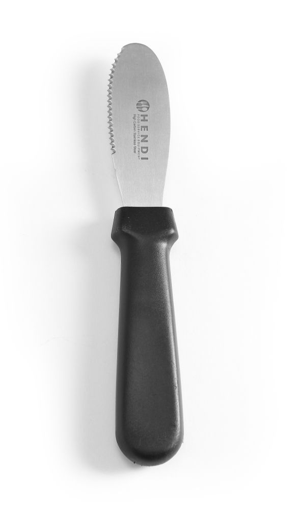 HENDI Brötchenstreicher - Wellenschliff – Schwarz – 210 mm – Produktansicht