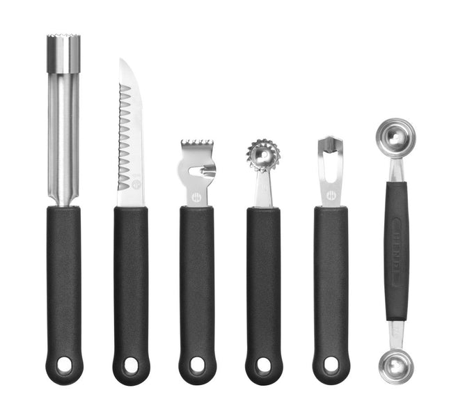 HENDI Dekoriermesserset - 6-teilig – Schwarz – 280 × 100 × 50 mm – Produktansicht