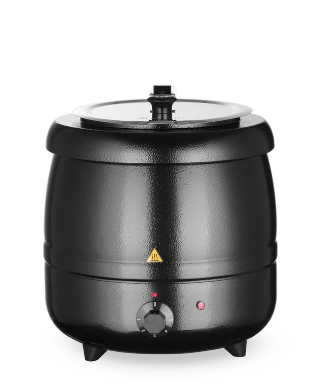 HENDI Suppenkessel – Kitchen Line – 8 l – Schwarz – 230 V / 400 W – Ø 330 × H 363 mm – Produktansicht