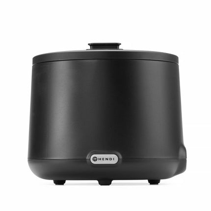 HENDI Suppenkessel UNIQ – 8 l – 230 V / 500 W – designed by Robert Bronwasser – Schwarz – Ø 365 × H 325 mm – Produktansicht