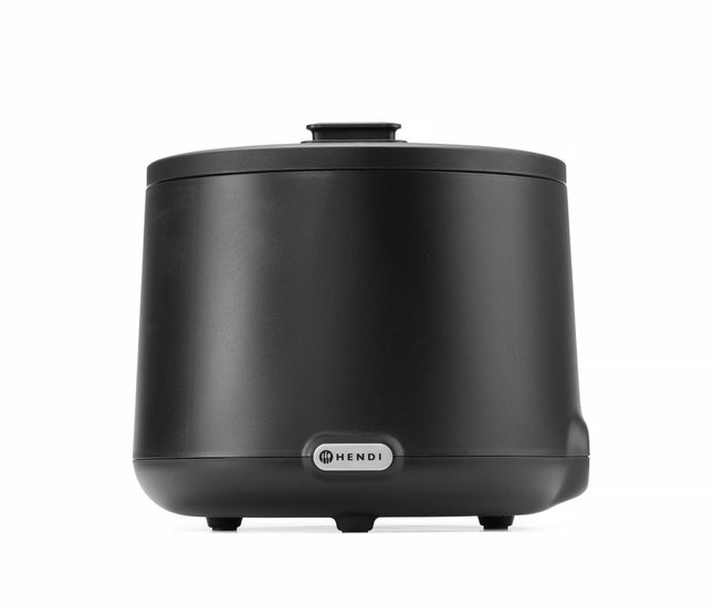 HENDI Suppenkessel UNIQ – 8 l – 230 V / 500 W – designed by Robert Bronwasser – Schwarz – Ø 365 × H 325 mm – Produktansicht