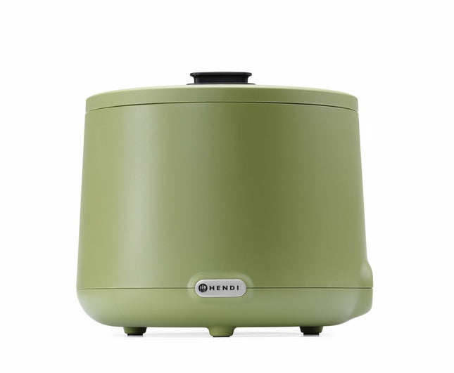 HENDI Suppenkessel UNIQ – 8 l – 230 V / 500 W – designed by Robert Bronwasser – Grün – Ø 365 × H 325 mm – Produktansicht
