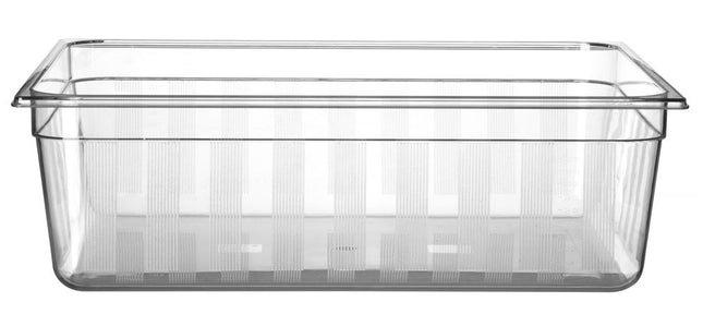 HENDI Gastronorm-Behälter 2 / 1 – GN 2 / 1 – 58 l – Transparent – 650 × 530 × 200 mm – Produktansicht