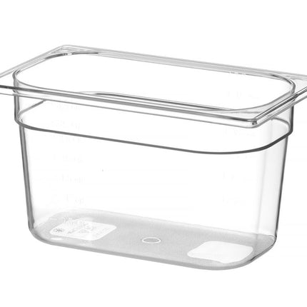HENDI Gastronorm-Behälter 1 / 4 – Profi Line – GN 1 / 4 – 5.5 l – Transparent – 265 × 162 × 200 mm – weitere Produktansicht