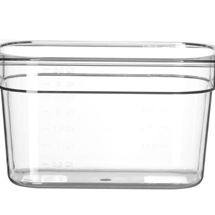 HENDI Gastronorm-Behälter 1 / 4 – Profi Line – GN 1 / 4 – 4 l – Transparent – 265 × 162 × 150 mm – Produktansicht