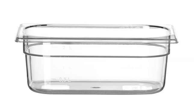 HENDI Gastronorm-Behälter 1 / 4 – Profi Line – GN 1 / 4 – 2.8 l – Transparent – 265 × 162 × 100 mm – Produktansicht