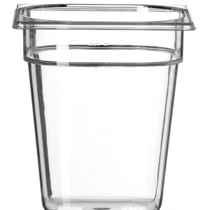 HENDI Gastronorm-Behälter 1 / 6 – Profi Line – GN 1 / 6 – 3.4 l – Transparent – 176 × 162 × 200 mm – Produktansicht