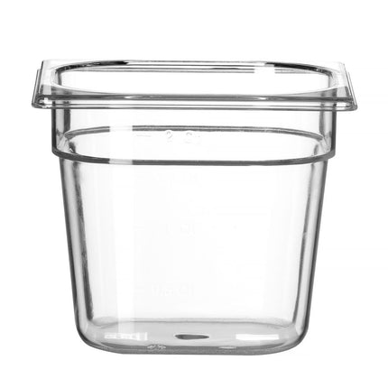 HENDI Gastronorm-Behälter 1 / 6 – Profi Line – GN 1 / 6 – 2.4 l – Transparent – 176 × 162 × 150 mm – Produktansicht