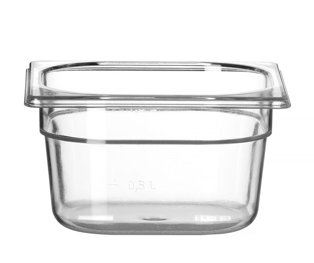 HENDI Gastronorm-Behälter 1 / 6 – Profi Line – GN 1 / 6 – 1.6 l – Transparent – 176 × 162 × 100 mm – Produktansicht